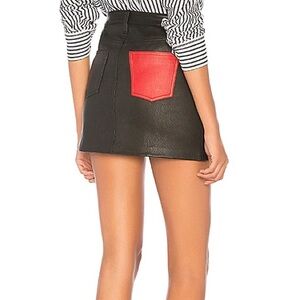 Current/Elliott Black Leather Skirt